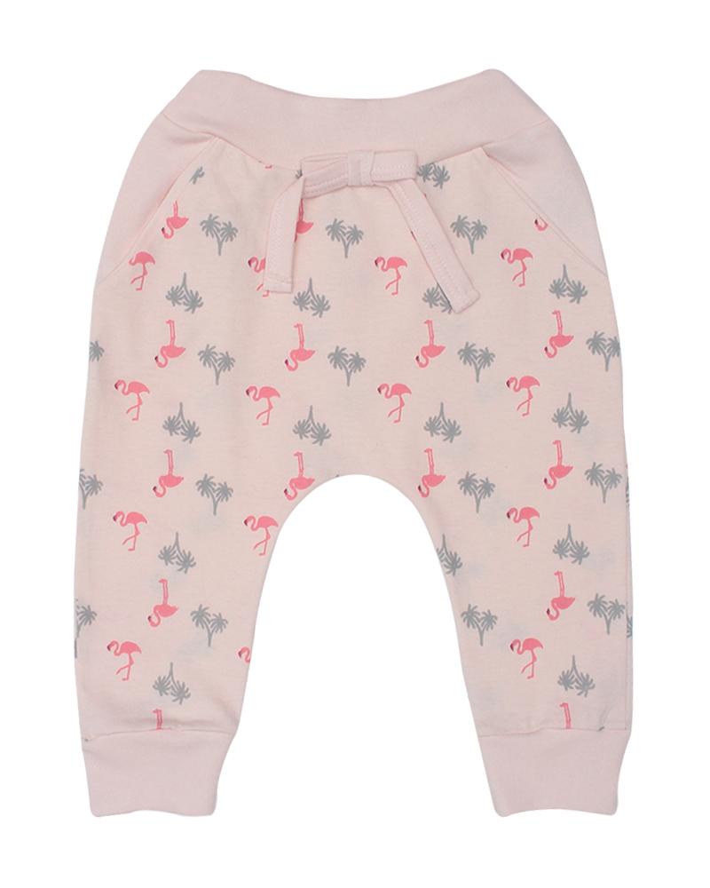 Mijão Em Suedine Flamingos Rosa Bebê e Cinza