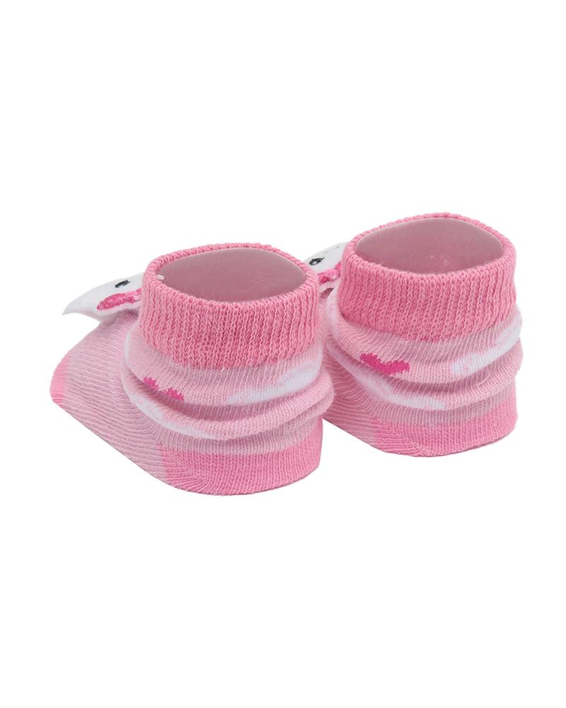 Par De Meias Corações Nuvem Rosa Claro e Branco