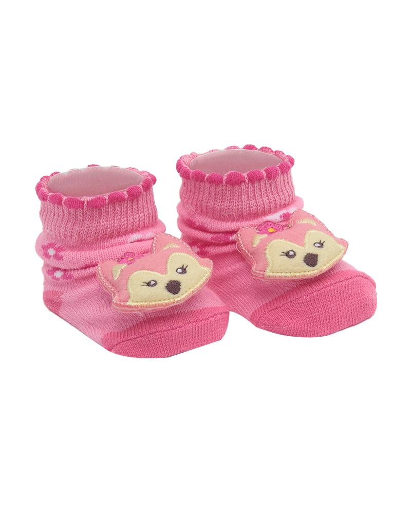 Par De Meias Flores Raposa Rosa e Pink