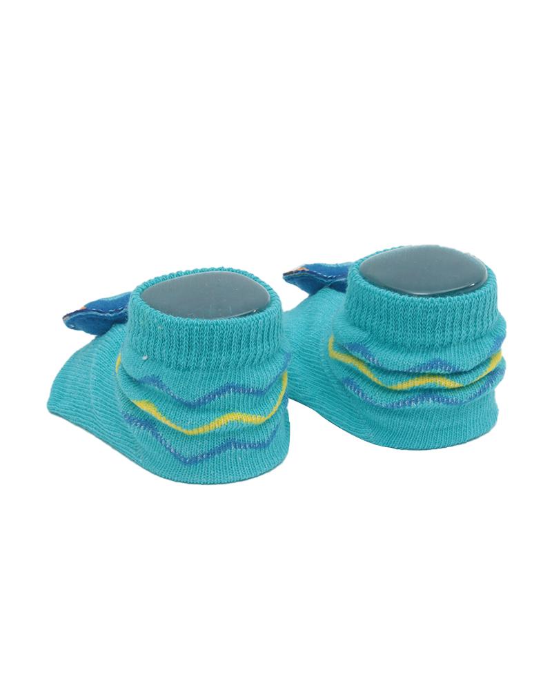 Par De Meias Zigzag Foguete Azul Turquesa e Azul Escuro