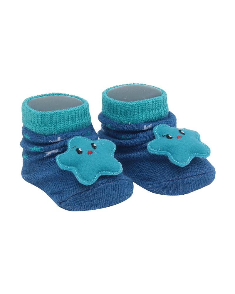 Par De Meias Estrelas Azul Marinho e Azul Turquesa