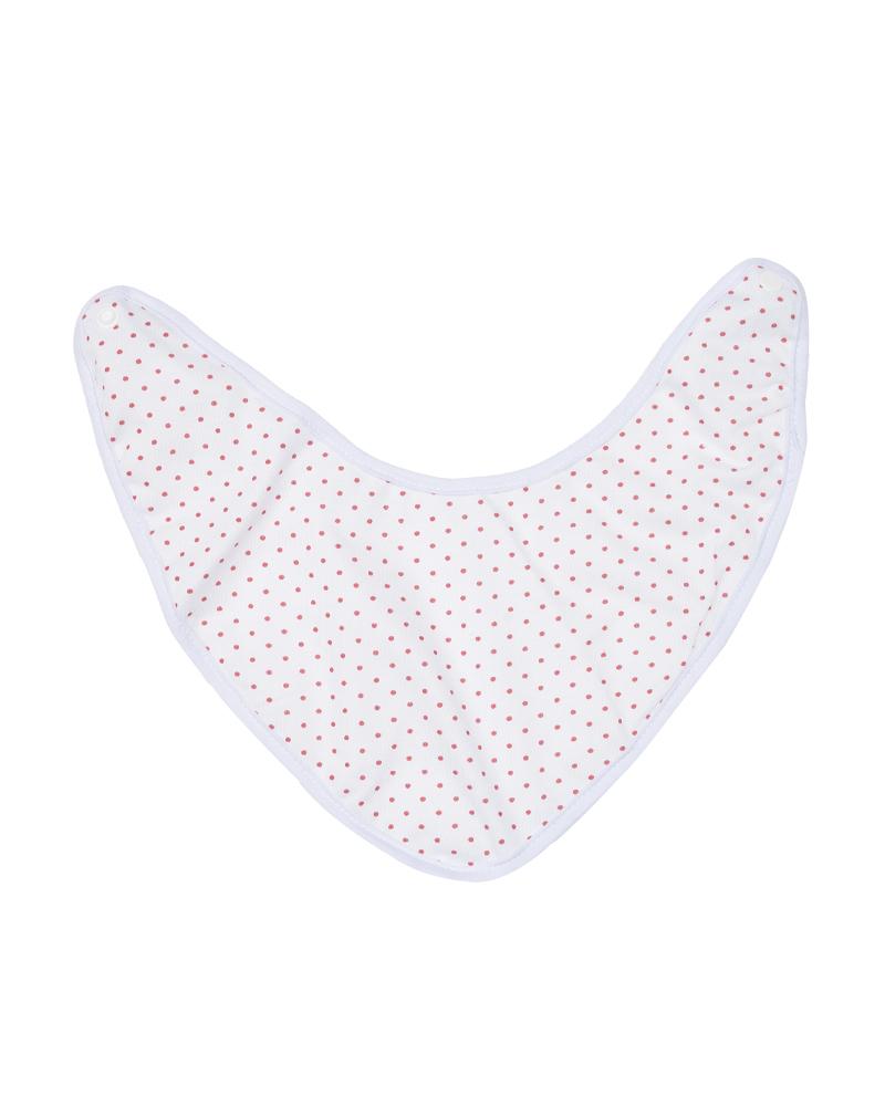 Babador Bandana Poá Off White e Vermelho
