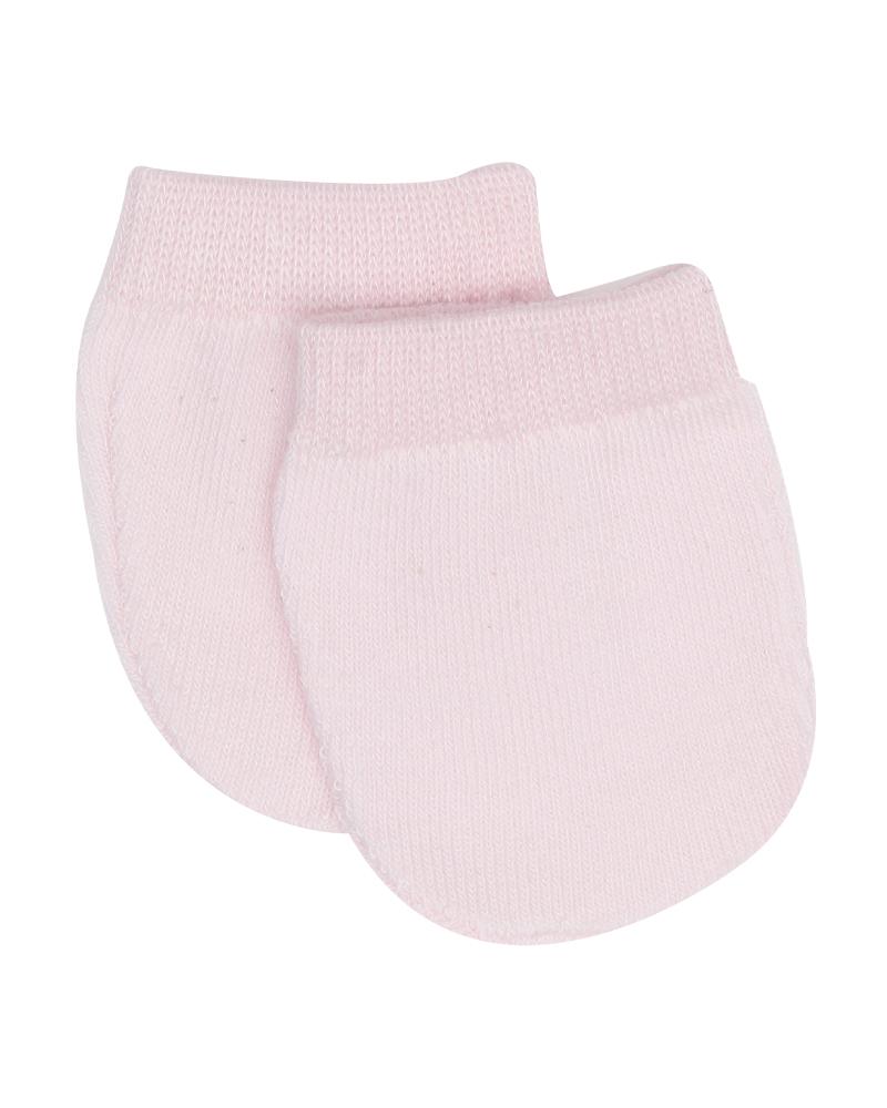 Par De Luvas Liso Recém-Nascido Rosa Bebê