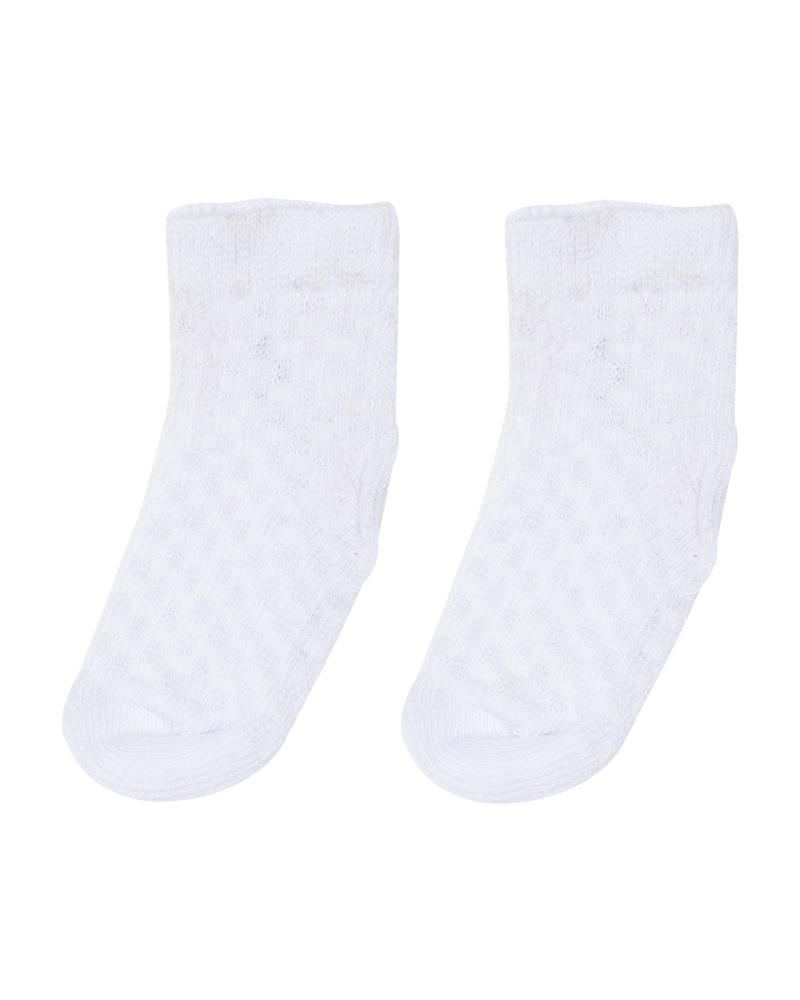 Par De Meias Cano Médio Em Relevo Branco