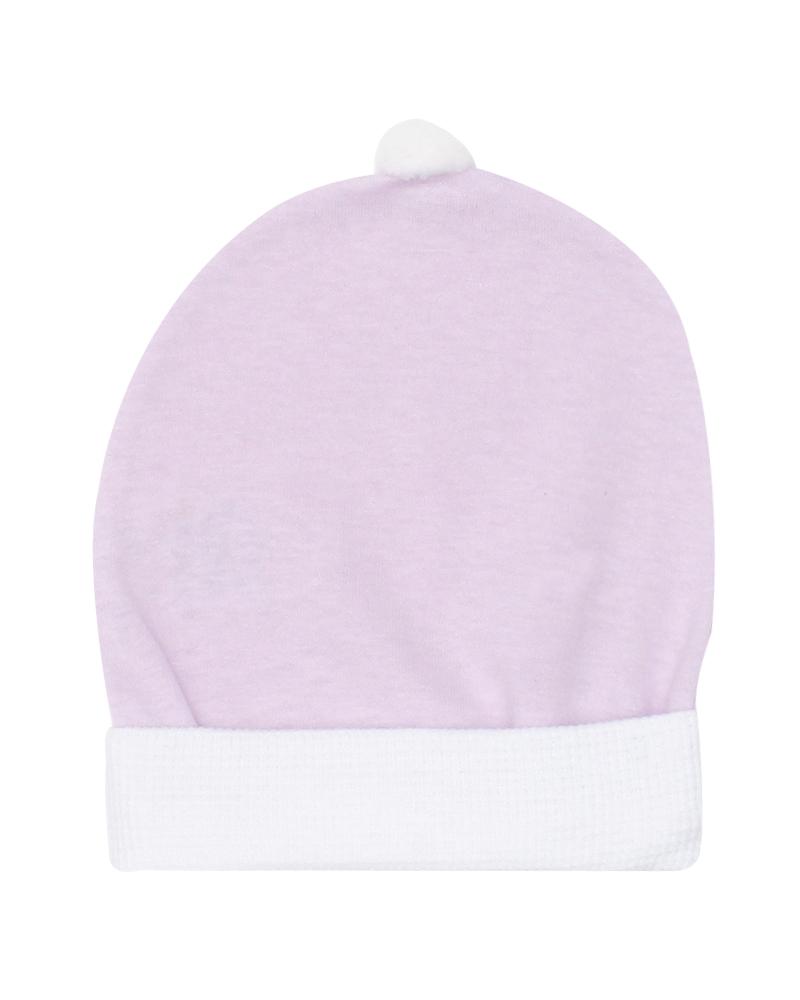Kit De Gorros Em Malha Branco, Lilás e Rosa Claro - 3 Unidades