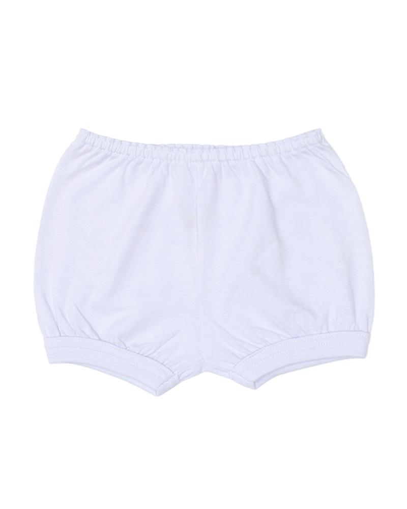 Short Em Malha De Algodão Com Punho Branco