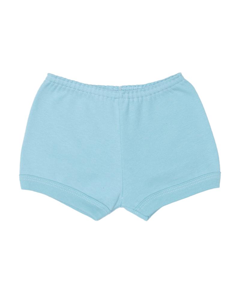 Short Em Suedine Com Punho Azul Bebê
