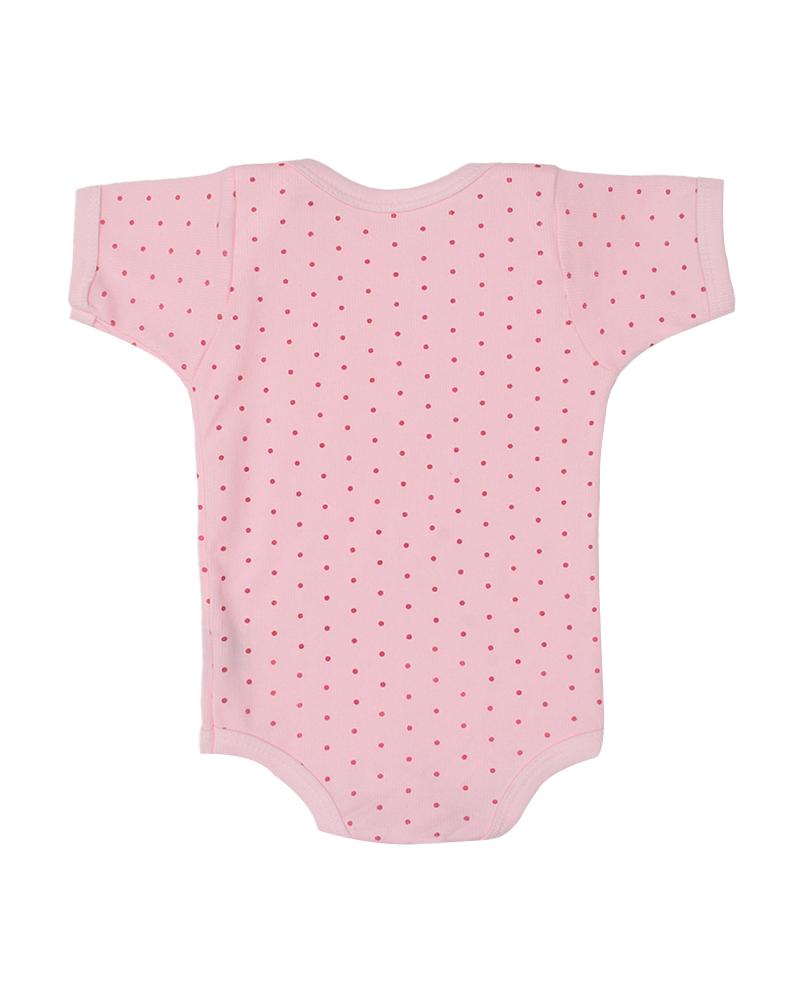 Body Em Algodão Poá Rosa Chiclete e Vermelho