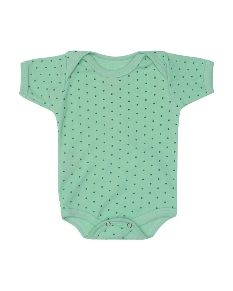 Body Em Algodão Poá Verde e Verde Escuro