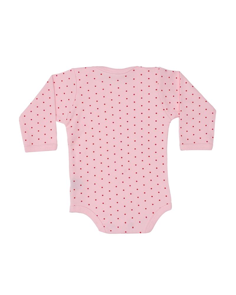 Body Em Algodão Poá Rosa Chiclete e Vermelho