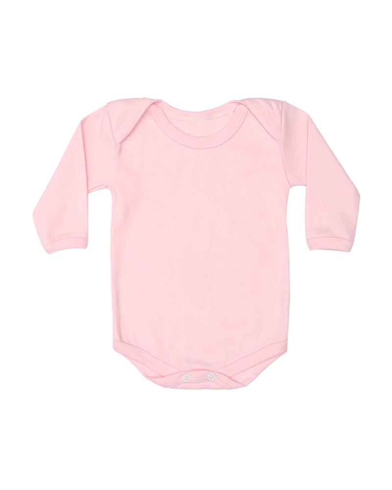 Body Em Algodão Liso Rosa Bebê