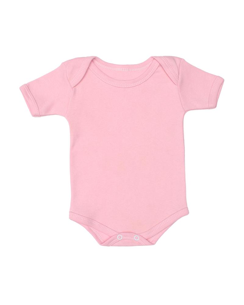 Body Em Algodão Liso Rosa Bebê