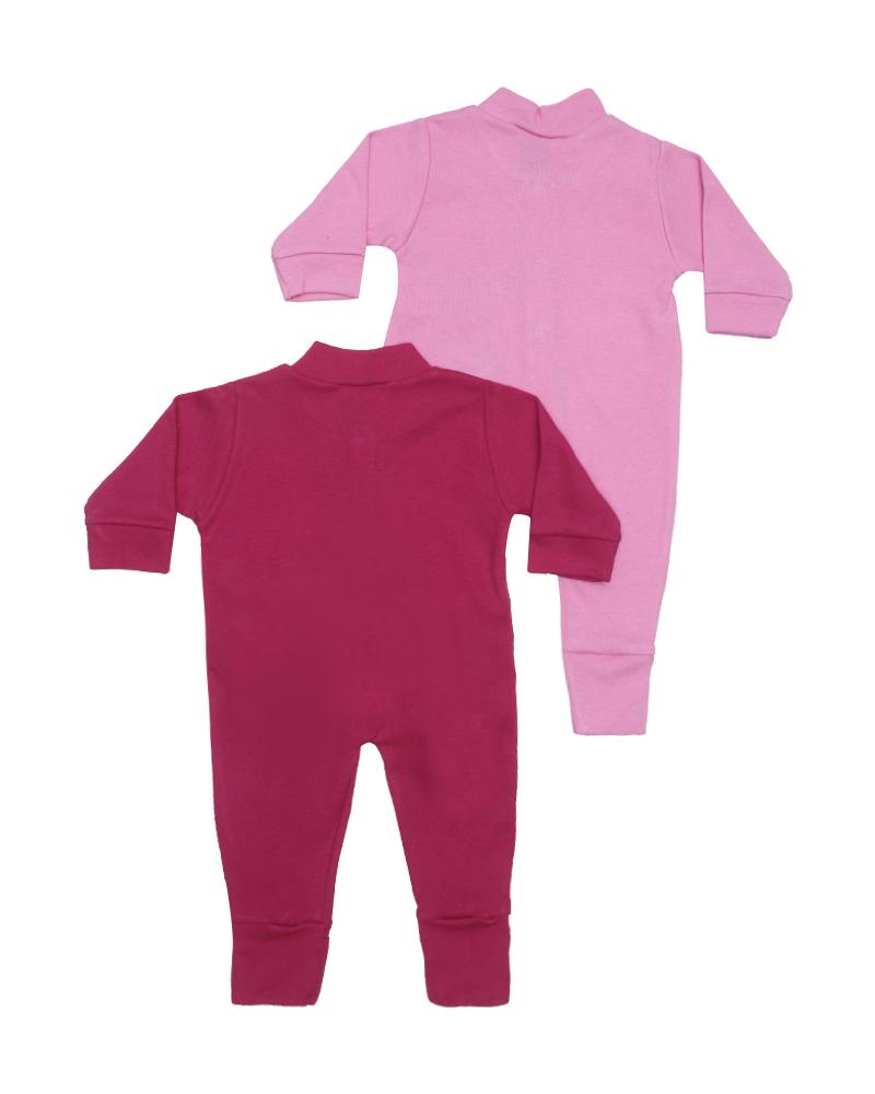 Kit De Macacões Em Suedine Bordô e Rosa