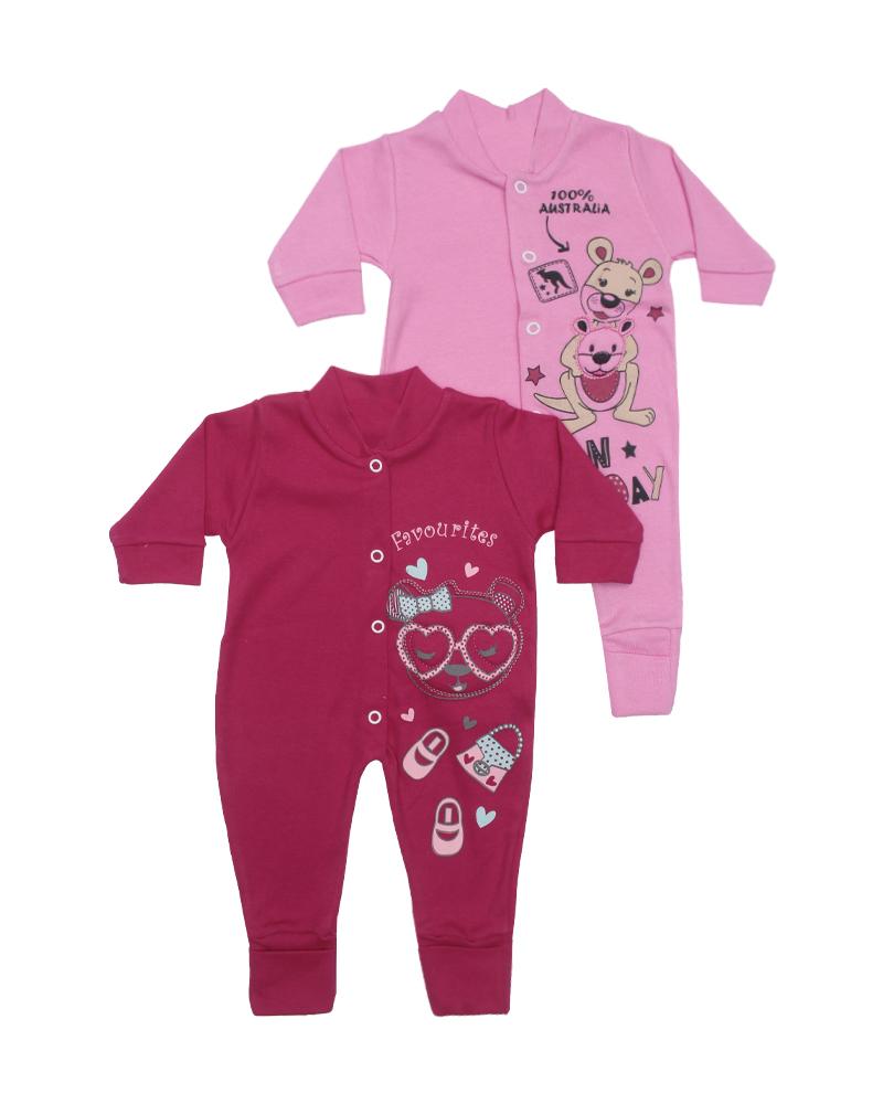 Kit De Macacões Em Suedine Bordô e Rosa