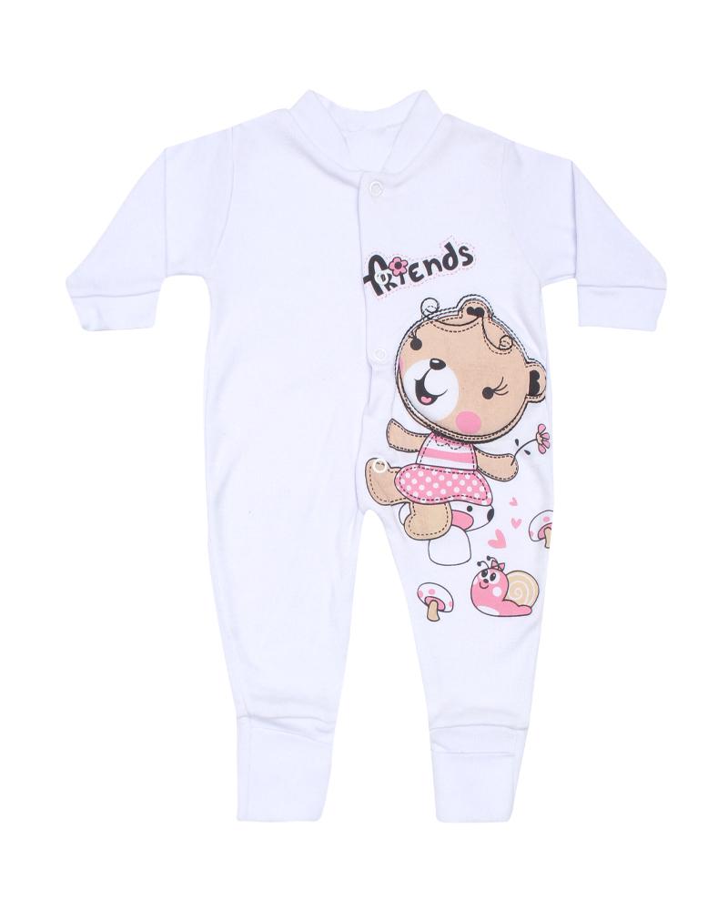 Kit De Macacões Em Suedine Rosa Coral e Branco