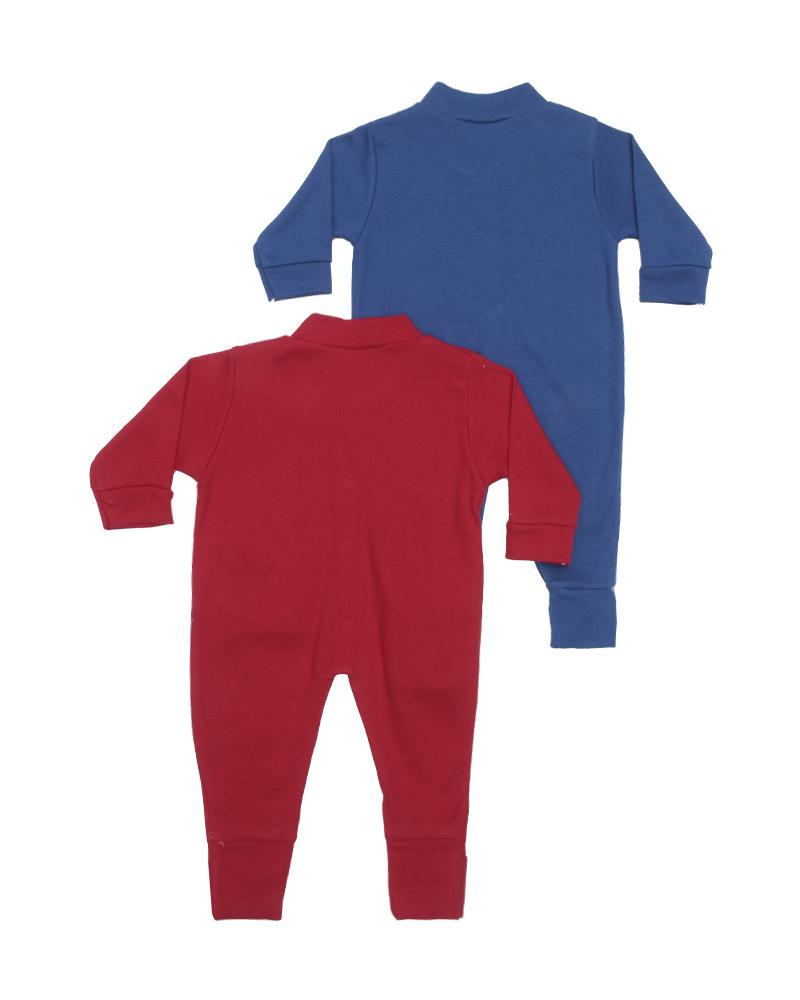 Kit De Macacões Em Suedine Vermelho e Azul Escuro