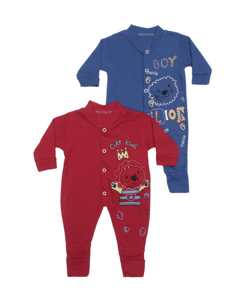 Kit De Macacões Em Suedine Vermelho e Azul Escuro