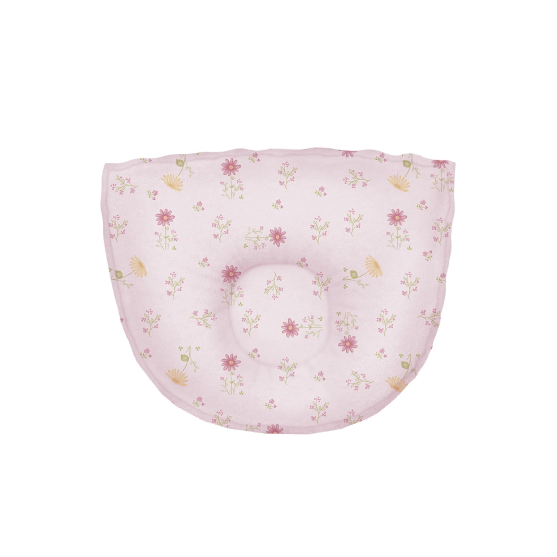 Travesseiro Anatômico Floral Rosa Claro e Amarelo