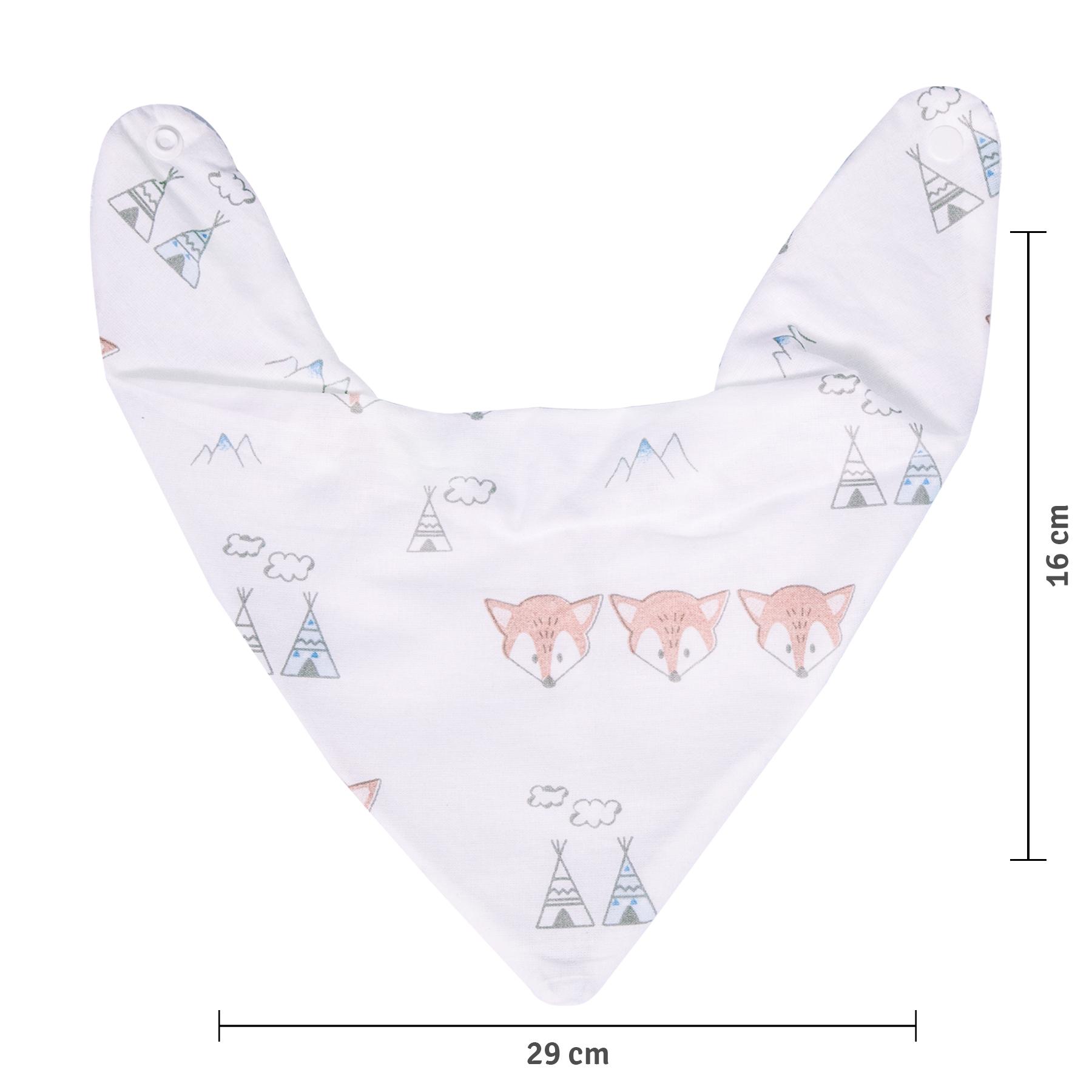 Kit De Babadores Bandana Estampados Branco e Cinza - 2 Unidades