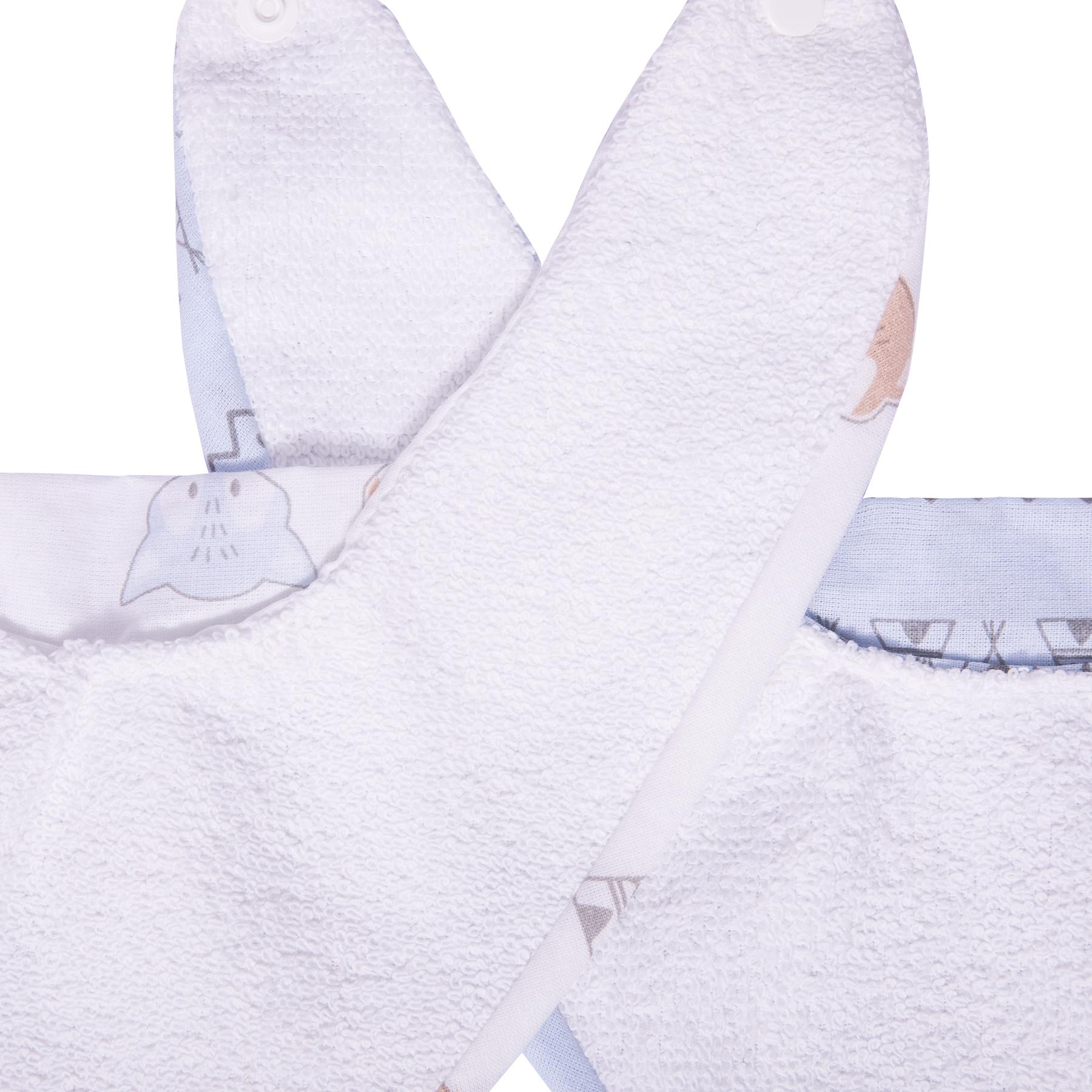 Kit De Babadores Bandana Estampados Branco e Cinza - 2 Unidades