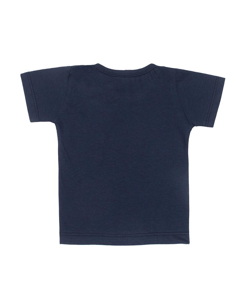 Camiseta Com Botão Na Gola Azul Marinho