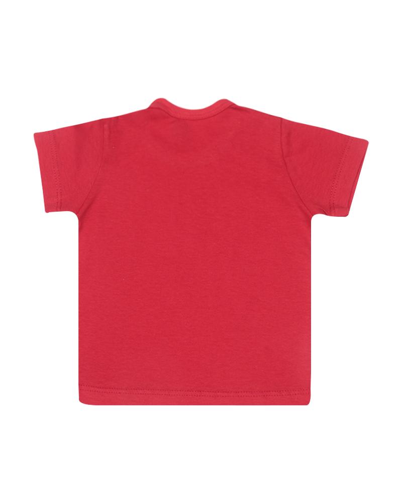 Camiseta Com Botão Na Gola Vermelha