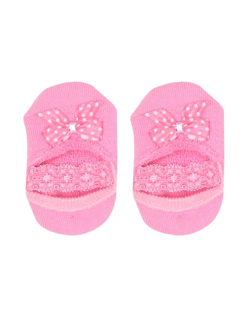 Par De Meias Sapatilha Rosa e Branco