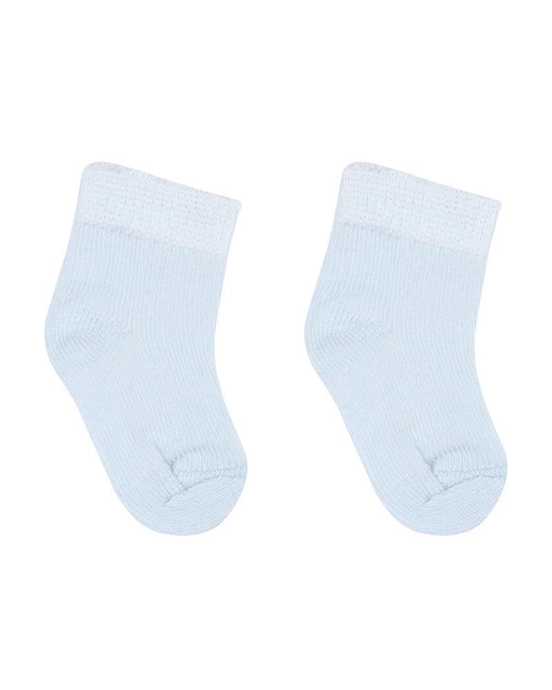 Par De Meias Cano Médio Lisa Azul Bebê