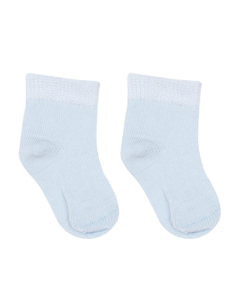 Par De Meias Cano Médio Lisa Azul Bebê