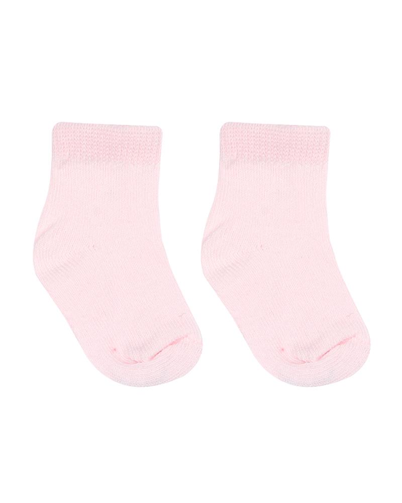 Par De Meias Cano Médio Lisa Rosa Bebê
