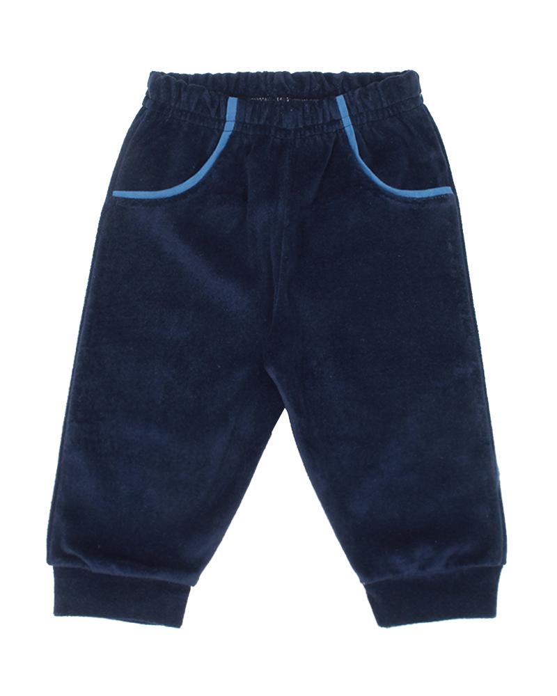 Calça Em Plush Lisa Azul Marinho