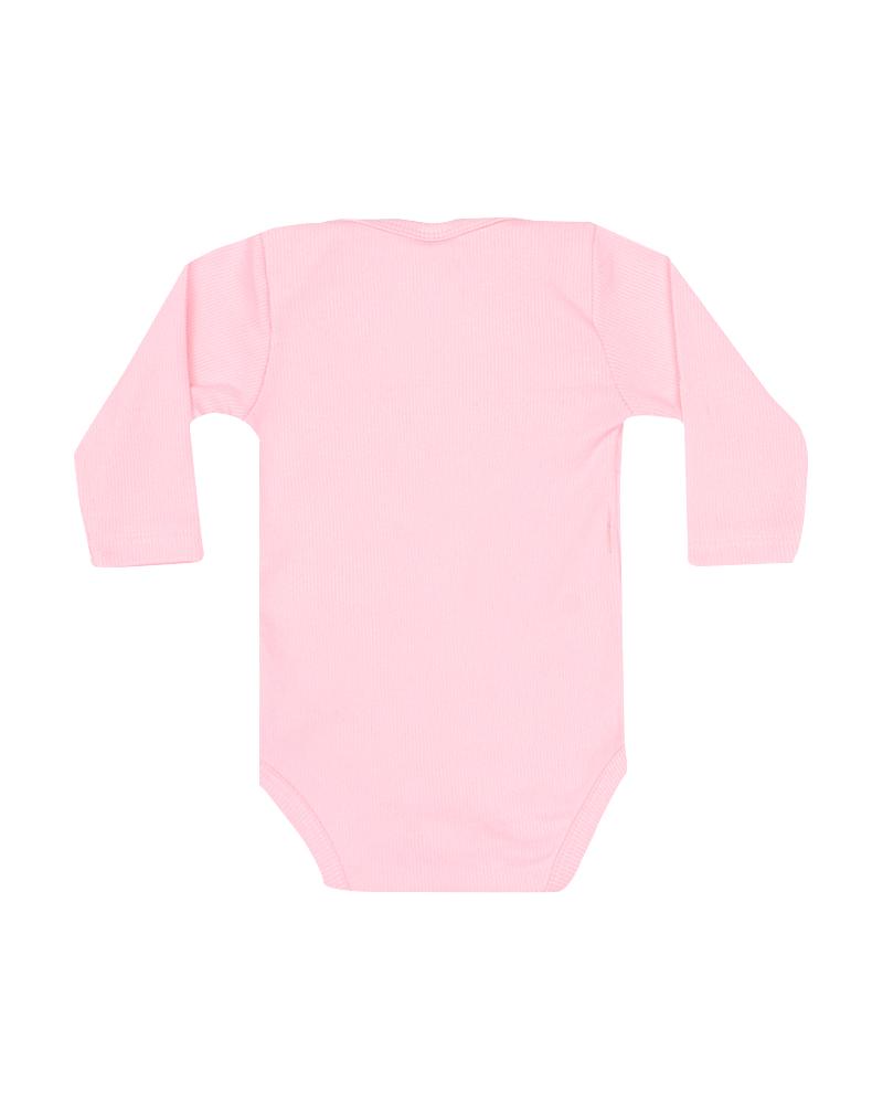 Kit De Bodies Canelado Rosa Chiclete, Rosa e Branco - 3 Unidades