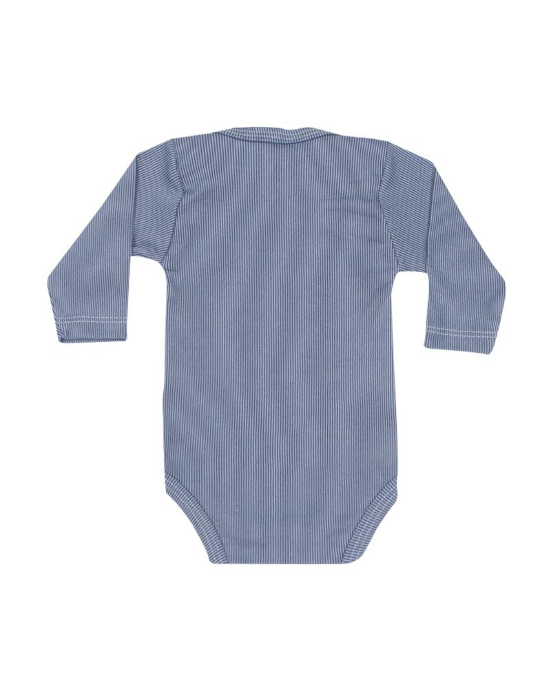 Kit De Bodies Canelado Cinza, Amarelo Claro e Azul Claro - 3 Unidades