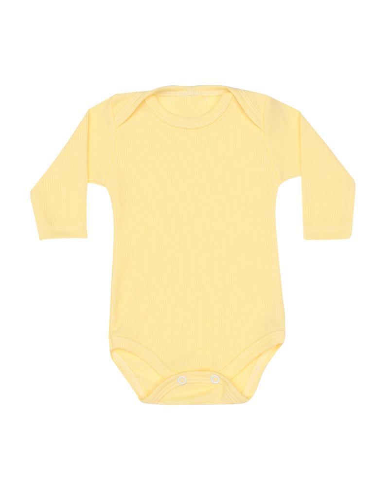 Kit De Bodies Canelado Cinza, Amarelo Claro e Azul Claro - 3 Unidades