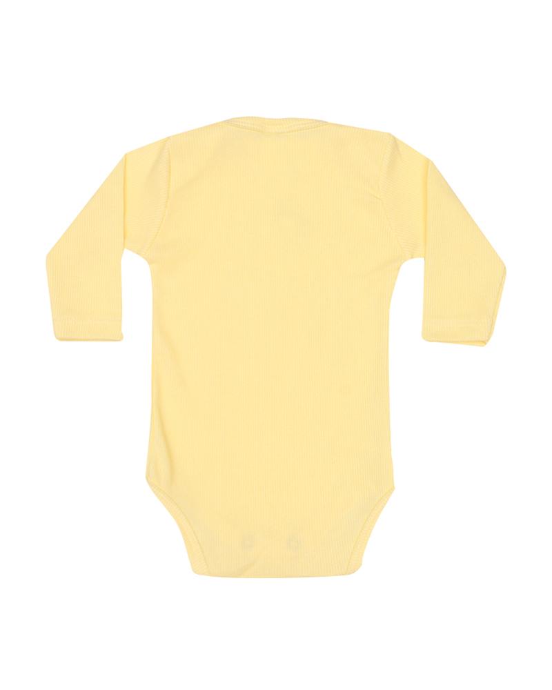 Kit De Bodies Canelado Cinza, Amarelo Claro e Azul Claro - 3 Unidades