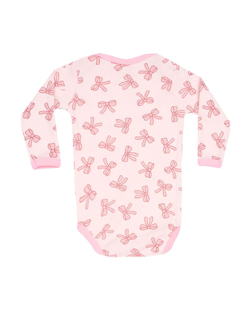 Conjunto De Body e Calça Laços Rosa Claro e Rosa