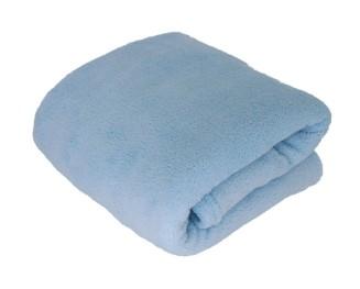 Manta Lisa Em Microfibra Azul Bebê