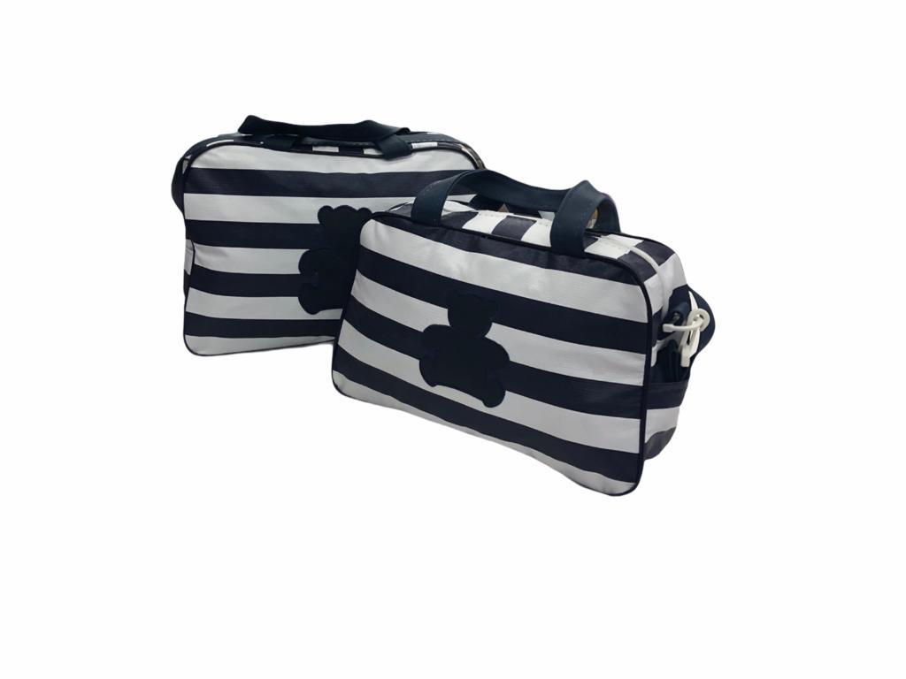 Jogo De Bolsas Ursinha Azul Marinho e Branco - 2 Unidades