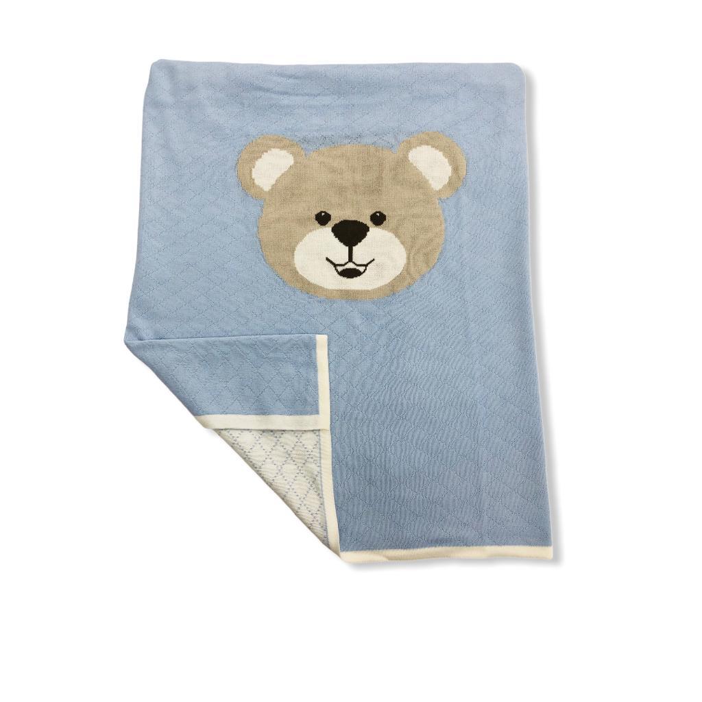 Saída Maternidade Azul e Cinza - 2 Peças