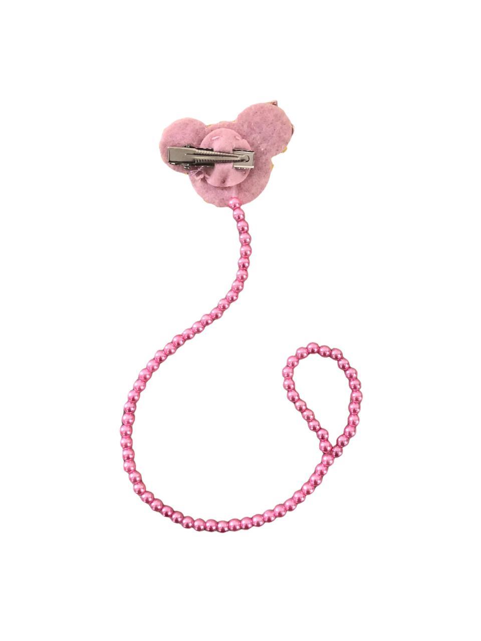 Prendedor De Chupeta Com Strass Rosa Escuro