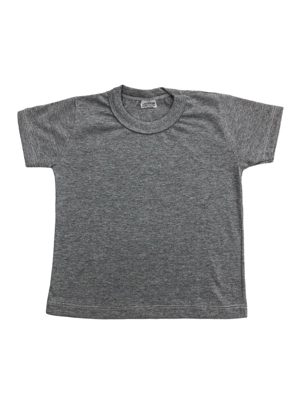 Camiseta Manga Curta Lisa Cinza