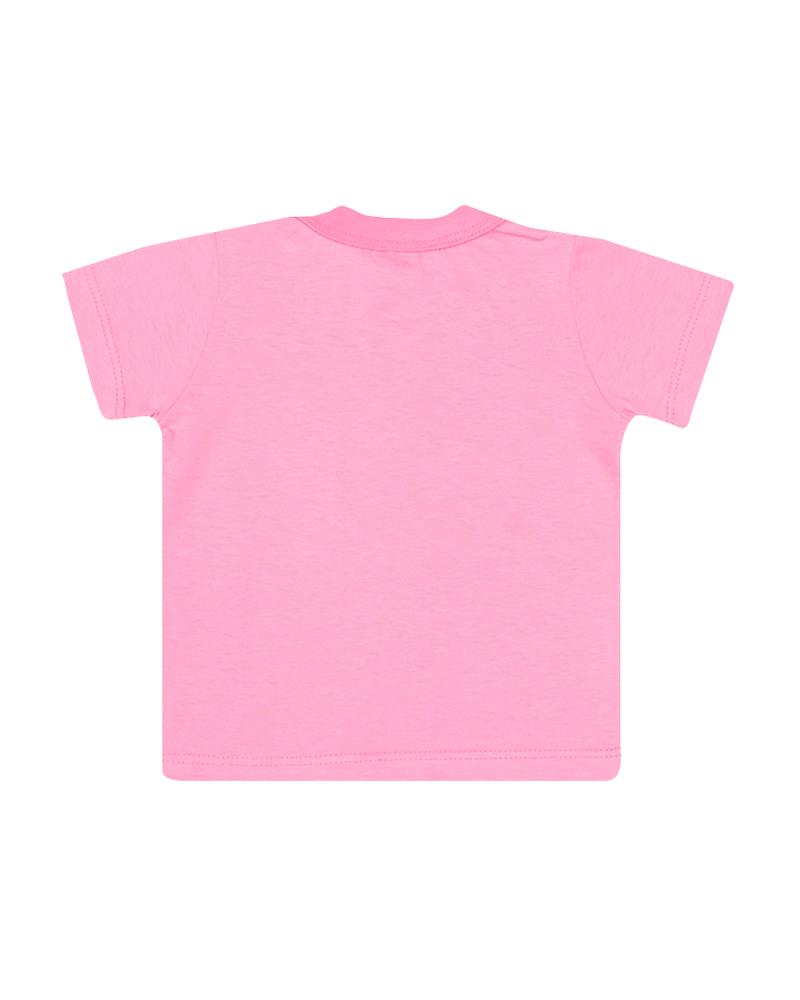 Camiseta Manga Curta Lisa Rosa Bebê