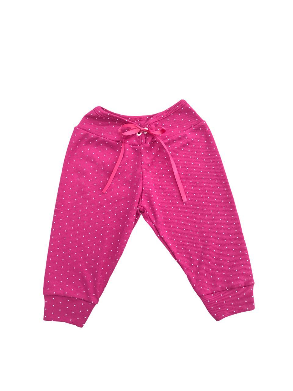 Calça Jogger Poá Pink e Branca